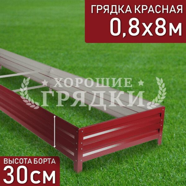 Грядка красная (30 см) - 0.8 x 8 м